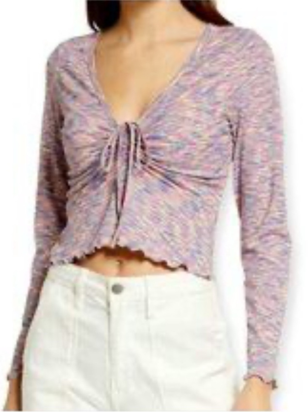 Lisa Says Gah Pastel Space Dye Rainbow Lotta Crop Top Size XS NWOT!
